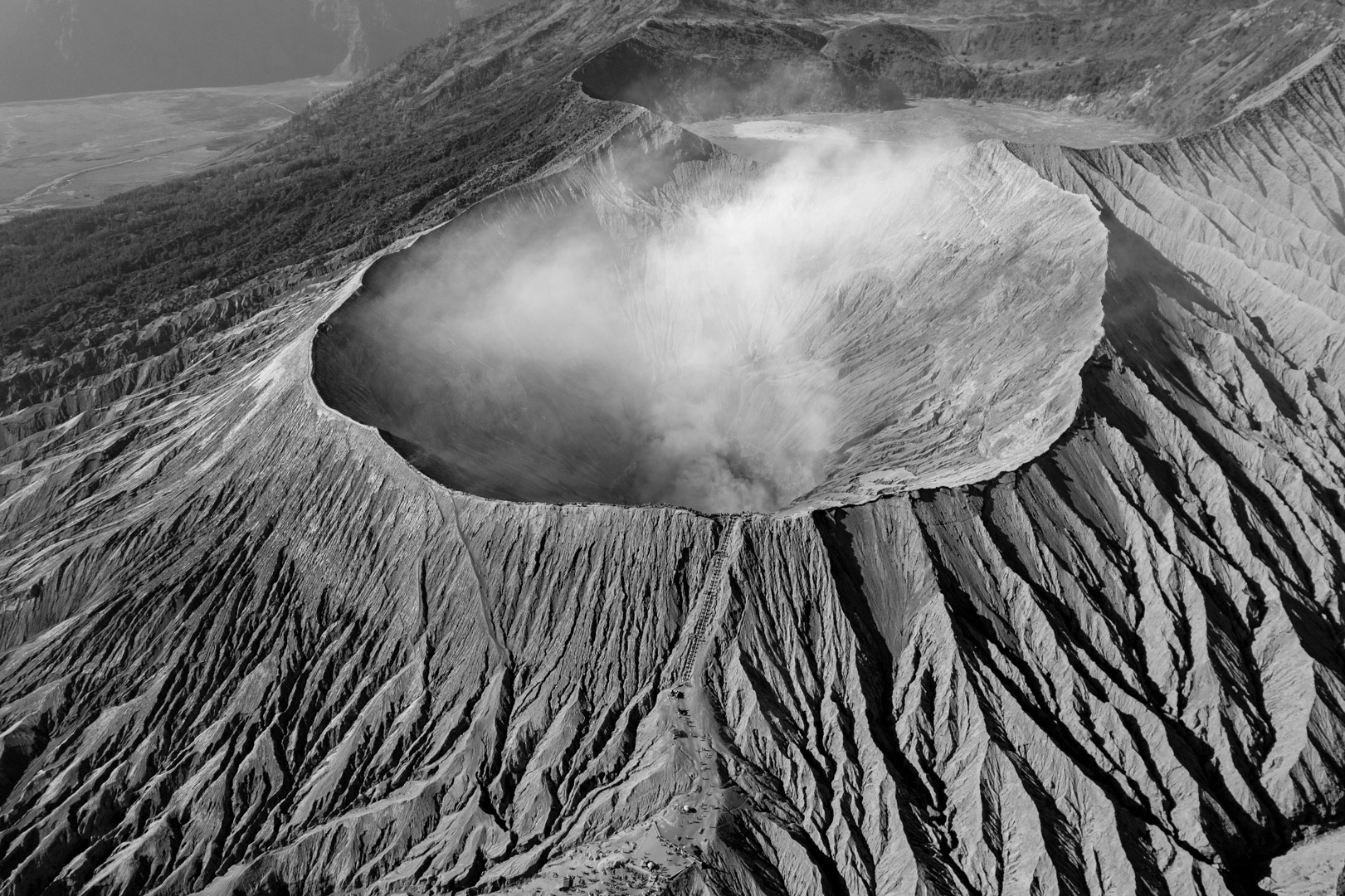 Vue aérienne du volcan Bromo en Indonésie